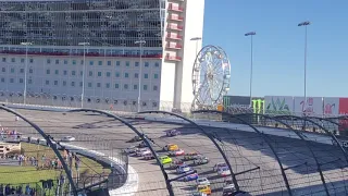 First laps of NASCAR race at Texas motor speedway 2018 Fall race from grandstands