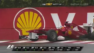 F1 2011 Canada Button Crashes Alonso