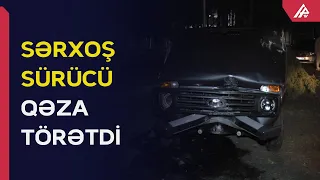 Avtoxuliqanlıq edən sürücü maşını ağaca çırpdı - APA TV