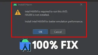 How To 100% Fix Intel HAXM is required to run this AVD in Android Studio