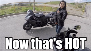 This tiny GIRL Rides a Yamaha R1! |Shoulder Workout