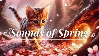 Relaxing Music ( Playlist ) - Relax / Study / Sleep, Cute  Cat 🐈, Cherry Blossom, Butterfly, Day-70