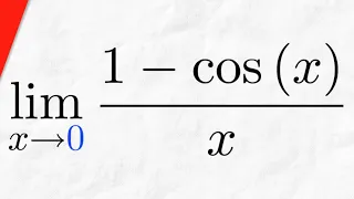 Limit of (1-cos(x))/x as x approaches 0 | Calculus 1