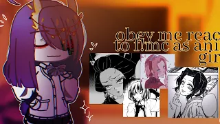 obey me reacts to f!mc as anime girls || obey me || 16+