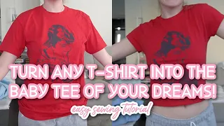 HOW TO MAKE A T-SHIRT INTO THE PERFECT BABY TEE | easy sewing tutorial