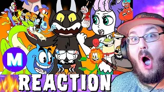 🎵CUPHEAD CARTOON RAP BATTLE: PART 1 & 2 🎵 REACTION!!!