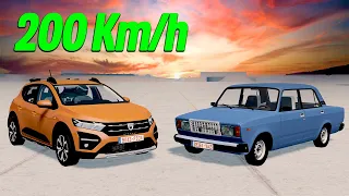 SANDERO STEPWAY 2022 vs LADA VAZ2107 200 Km/h CRASH TEST! - BeamNG