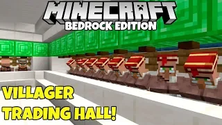 Minecraft Bedrock: Villager Trading Hall Tutorial! Infinitely Expandable! MCPE Xbox PC