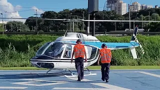 Bell 206 pousando/landing no Parque Barigui