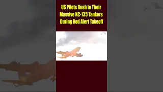 US Pilots Rush to Their Massive KC 135 Tankers During Red Alert Takeoff  #military #army #shortvideo