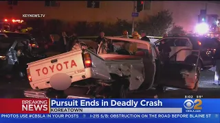 Innocent Man Killed, 2 Hurt After Pursuit Ends In Crash In Koreatown