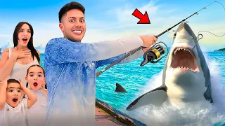 Pescando un TIBURON para COMERLO con MI FAMILIA 🦈