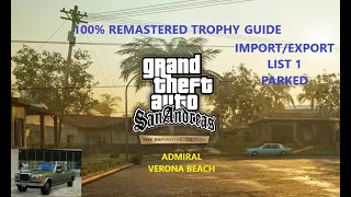 GTA San Andreas: The Definitive Edition: Import/Export List 1 - Admiral - Verona Beach