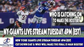 New York Giants Live Stream Tuesday 4pm (EST) Cut Down day & who will make the final 53 man roster?