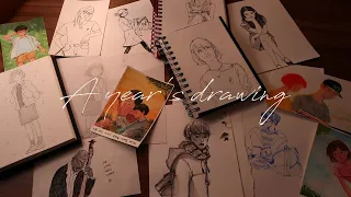 Drawing progress 1 year / Redrawing my first drawing / You can draw! motivation video