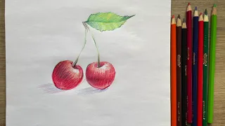 Малюємо ягідки вишні кольоровими олівцями разом з художніцею Наталкою Барвінок. #малювання