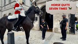 *UNSTOPPABLE*  HORSE QUITS SEVEN TIMES and NOBODY can STOP IT 🛑 | Horse Guards