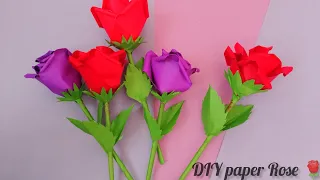 DIY paper Rose 🌹/How to make paper flower easily/paper craft