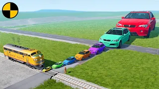 Big & Small Cars vs Train 😱 BeamNG.Drive