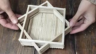 See how you can use wooden sticks     # diy # homemade # craft #craftsmaster # décor