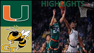 Miami vs  Georgia Tech Condensed Game   2022 23 ACC Men’s Basketball