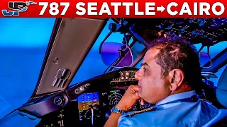 Egyptair Boeing 787-9 Cockpit Seattle🇺🇸 to Cairo🇪🇬