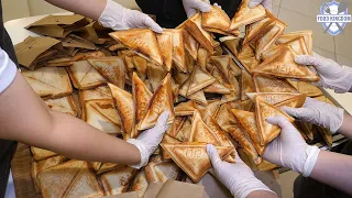 Good idea! Pressed toast enjoyed in Korea  / Korean Street Food