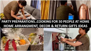 Party Prep Ideas | Food Preparation For 50 People | Return Gift Ideas For Kids & Family | SilkSilky