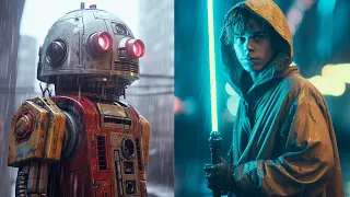 Cyberpunk Star Wars in the Rain | Midjourney AI Neural Art