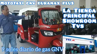 LLEGUE ALA TIENDA PRINCIPAL TVS SHOWROOM MOTOTAXI TVS KING GNV DURAMAX PLUS 225 CC