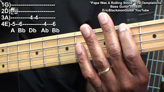 PAPA WAS A ROLLING STONES The Temptations Bass Guitar Tutorial  EASY@ericblackmonmusicbass9175