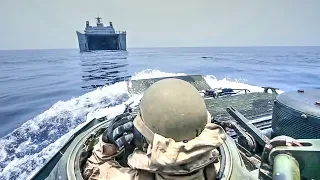 US Marines Assault Amphibious Vehicle Boards Philippine Navy Landing Platform Dock