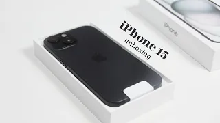 iPhone 15 (black) unboxing + accessories [2024]