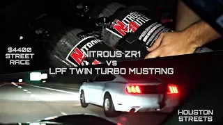 Nitrous ZR1 & Twin Turbo Mustang STREET RACE FOR $4400!!!