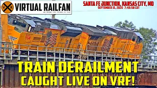 LIVE CAMERA VIDEO OF A TRAIN DERAILMENT AT SANTA FE JUNCTION, MO!! September 15, 2020  7:48:58CDT