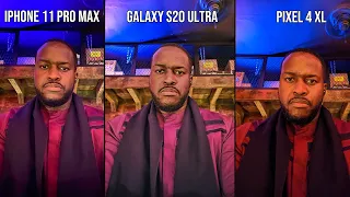 Galaxy S20 Ultra vs iPhone 11 Pro Max vs Pixel 4 XL| Night Mode Camera Comparison!