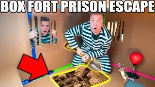 24 HOUR BOX FORT PRISON ESCAPE ROOM!! 📦🚔 Digging A Secret UNDERGROUND Tunnel