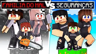 FAMILIA DE SEGURANÇAS vs FAMILIA DO MAL em APENAS UM BLOCO no Minecraft