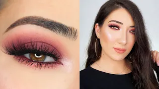 BURGUNDY SMOKEY EYE MAKEUP TUTORIAL