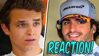 Lando REACTS to Carlos Sainz FUNNY MOMENTS!🤣  ❘ Lando Norris Reaction