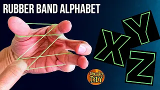 How to make rubber band X Y Z origami alphabet 橡皮筋英文字母 Rubberband games