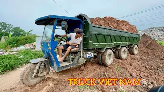 Công nông một khối chở cát | Máy xúc múc cát | Ô tô chở cát đá | excavator truck