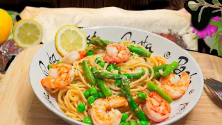 So Easy, So Yummy, You deserve this Lemon Garlic Shrimp Pasta ❗🍴😋