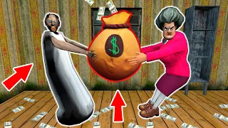 Granny vs Scary Teacher vs Money - funny horror animation (60 min. of the most comedy animations)