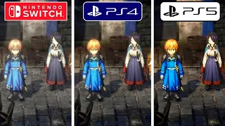 Eiyuden Chronicle Hundred Heroes Nintendo Switch vs PS5 vs PS4 Graphics Comparison