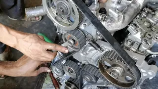 how to Toyota 2c engine timing belt fitting | Toyota 3c 2c 1c engine timing belt install