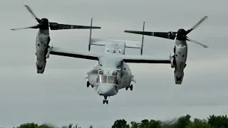 US Marines V-22 Osprey hovering at London, Ontario Skydrive Airshow 2023 (YXU) - *4K*