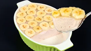 Whip condensed milk with bananas! The best no-bake French dessert!