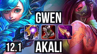 GWEN vs AKALI (TOP) | Rank 3 Gwen, 4/0/5 | EUW Master | 12.1