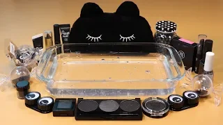 Mixing "Black" Makeup,clay,slime,glitter... Into Clear Slime! "Blackslime"